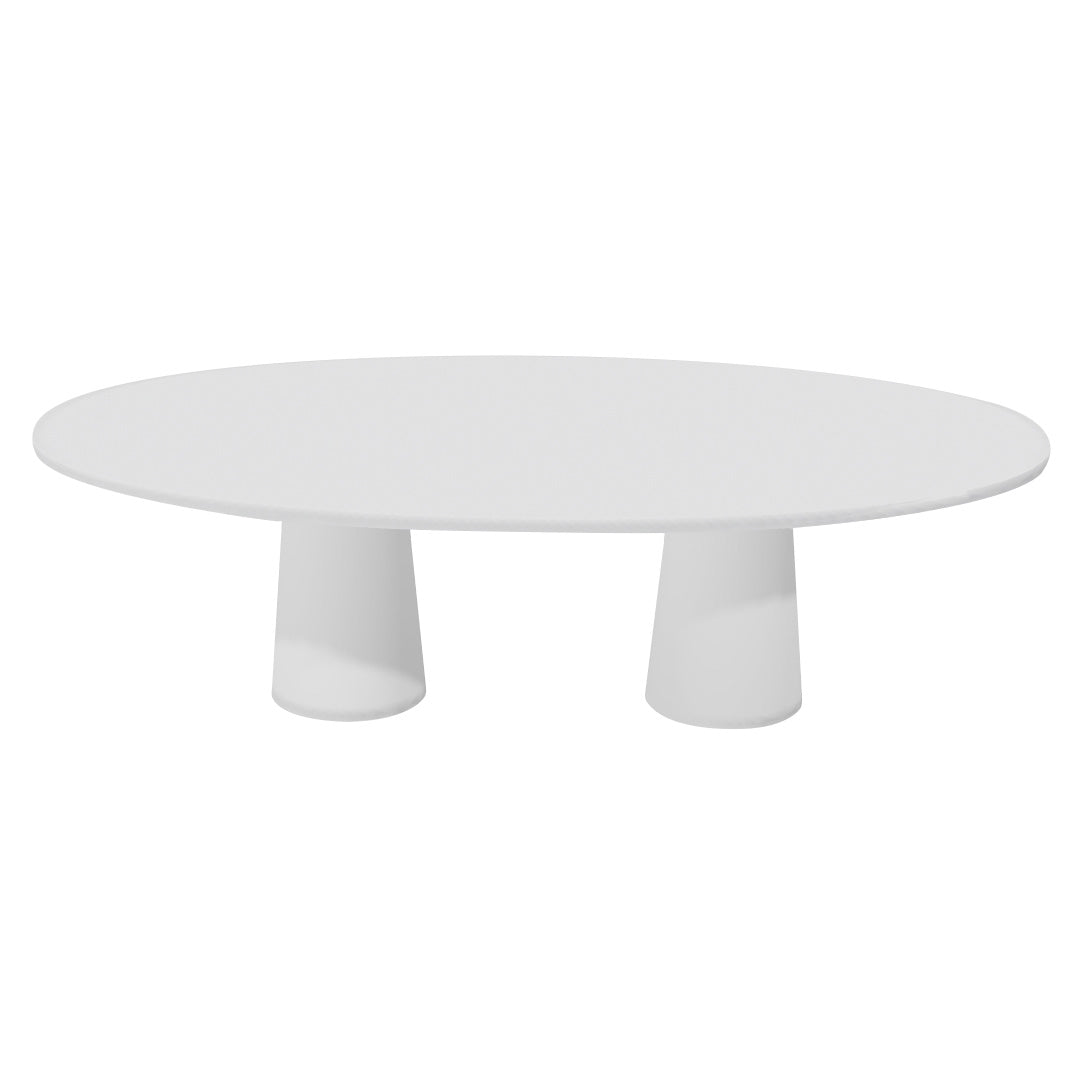 Container Oval Table: Large + Traffic White + White