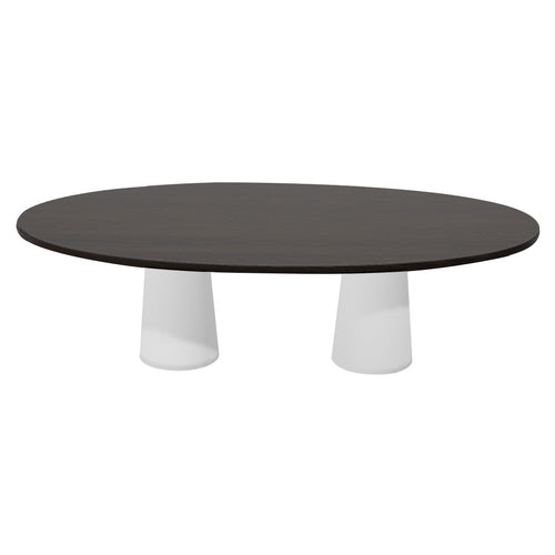 Container Oval Table: Large + Wenge Stained + White
