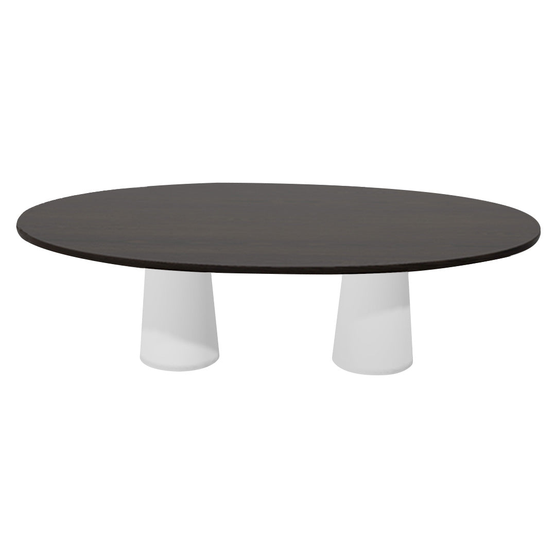 Container Oval Table: Large + Wenge Stained + White