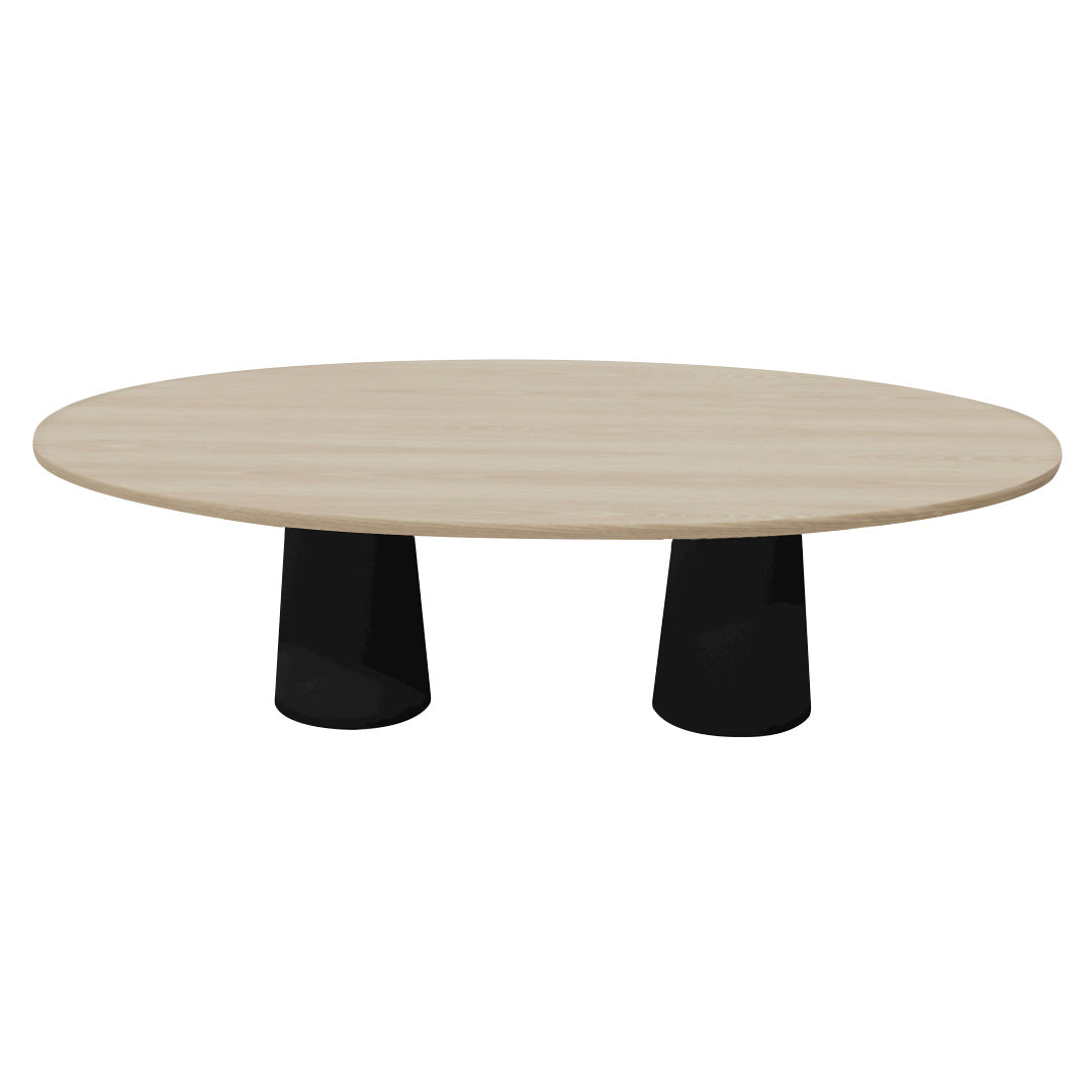 Container Oval Table: Large + White Wash Stained + Black