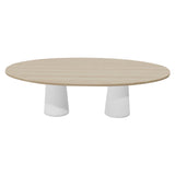 Container Oval Table: Large + White Wash Stained + White
