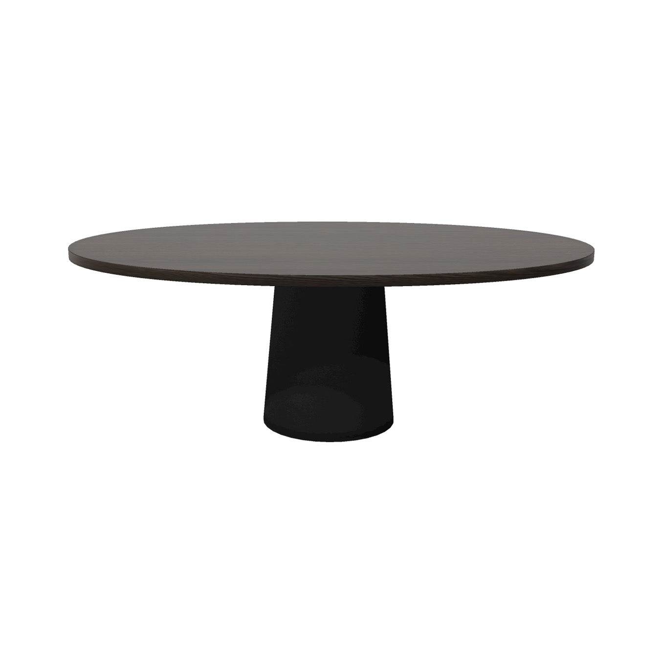 Container Oval Table: Small + Cable Feed + Grey Stained + Black