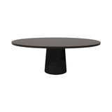 Container Oval Table: Small + Cable Feed + Grey Stained + Black