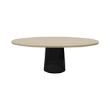 Container Oval Table: Small + Cable Feed + White Wash Stained + Black
