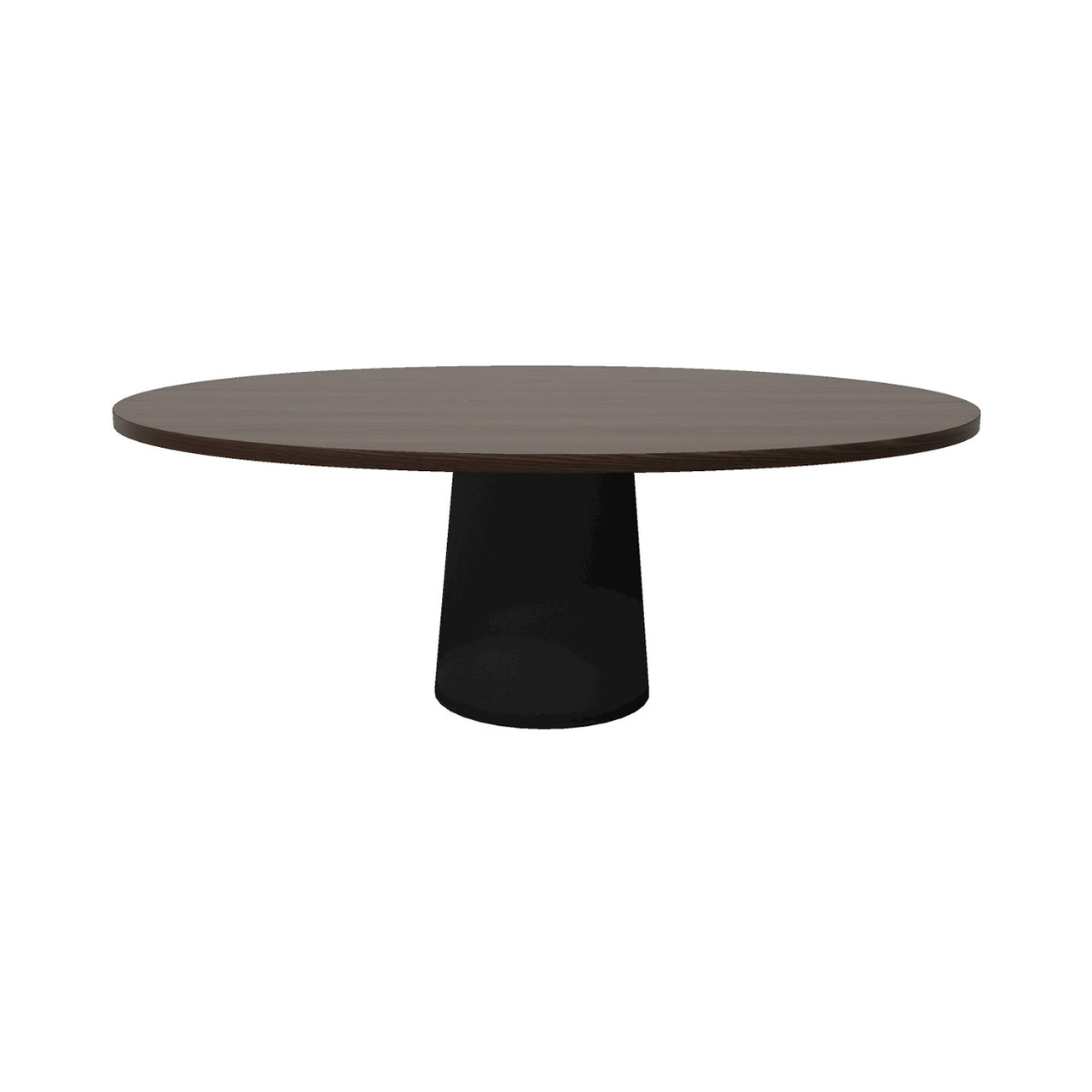 Container Oval Table: Small + Cable Feed + Cinnamon Stained + Black