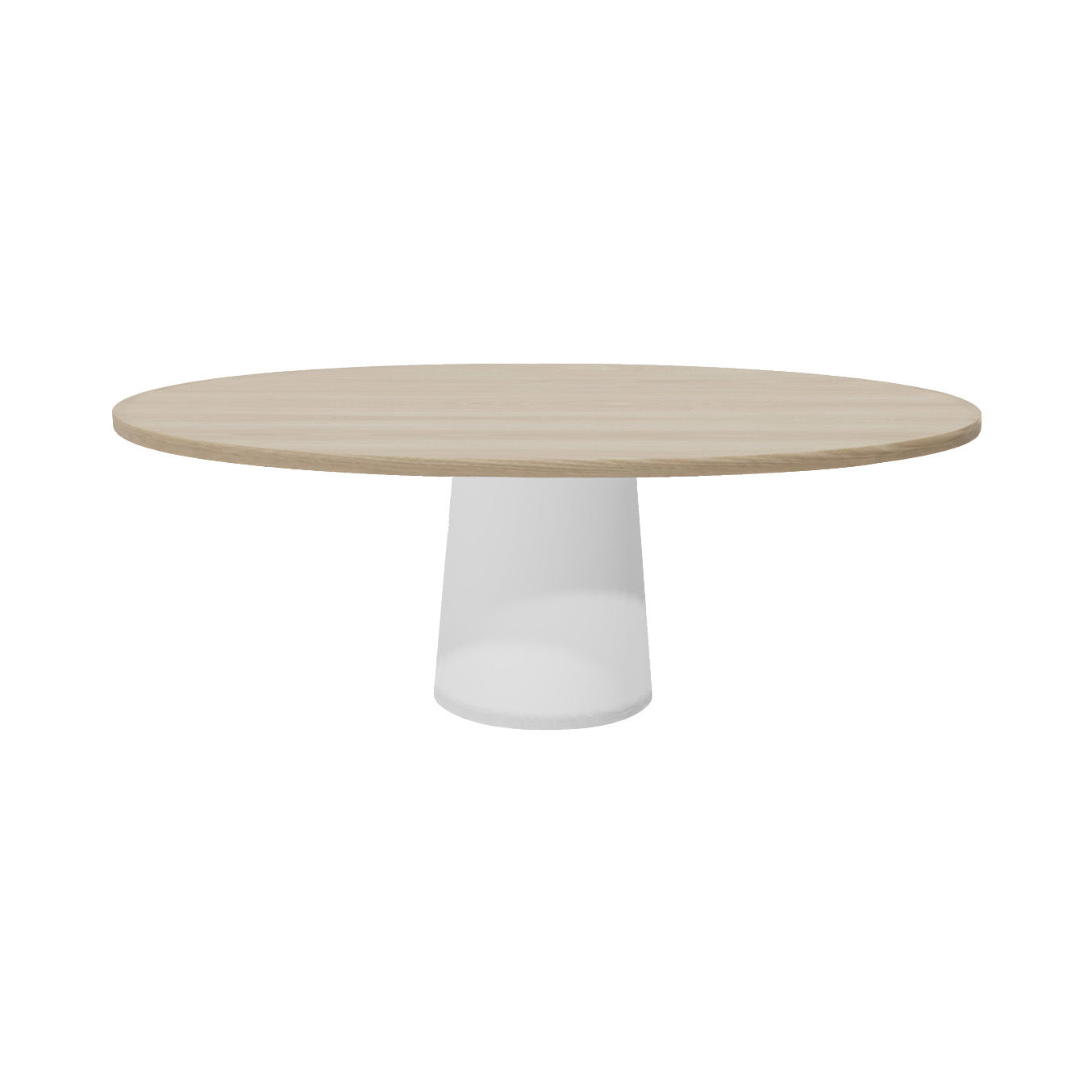 Container Oval Table: Small + Cable Feed + White Wash Stained + White