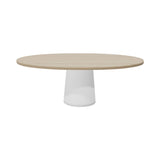 Container Oval Table: Small + Cable Feed + White Wash Stained + White