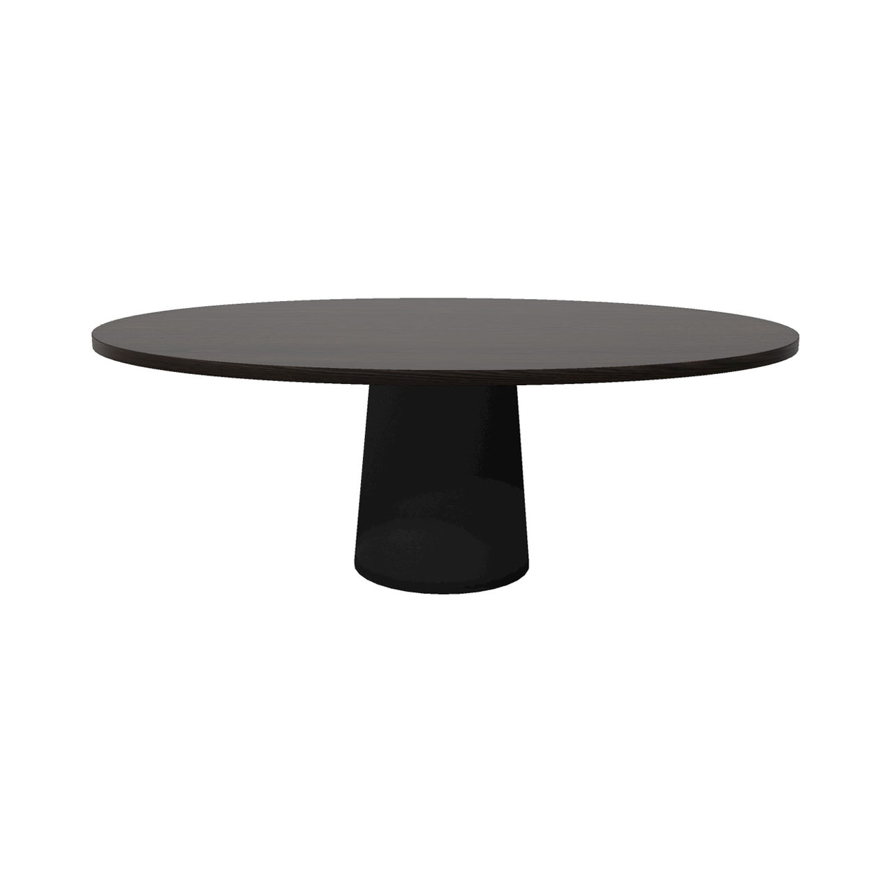 Container Oval Table: Small + Cable Feed + Wenge Stained + Black