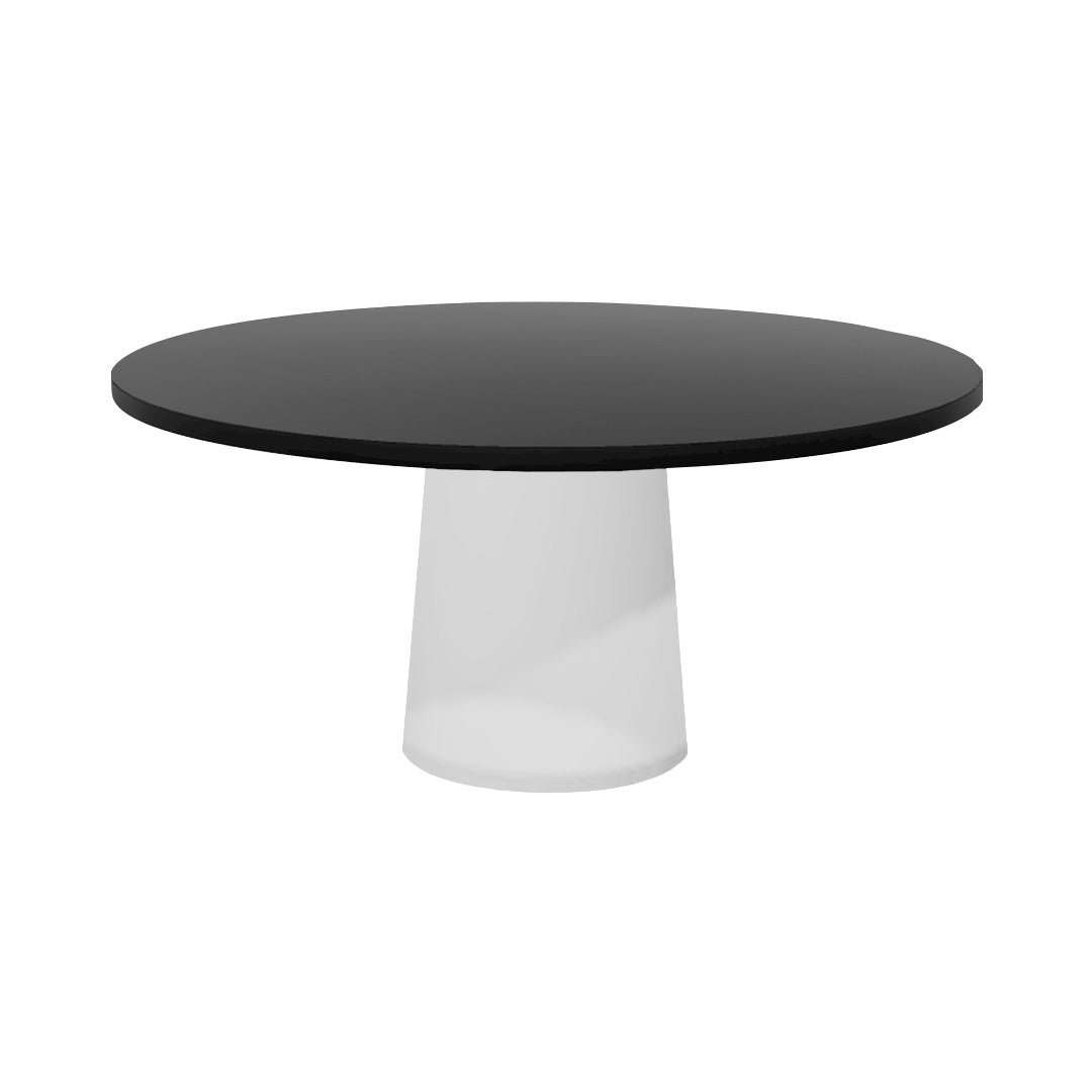 Container Round Table: Extra Large + Cable Feed + Black Stained + White