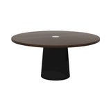 Container Round Table: Extra Large + Cable Feed + Cinnamon Stained with Hole + Black