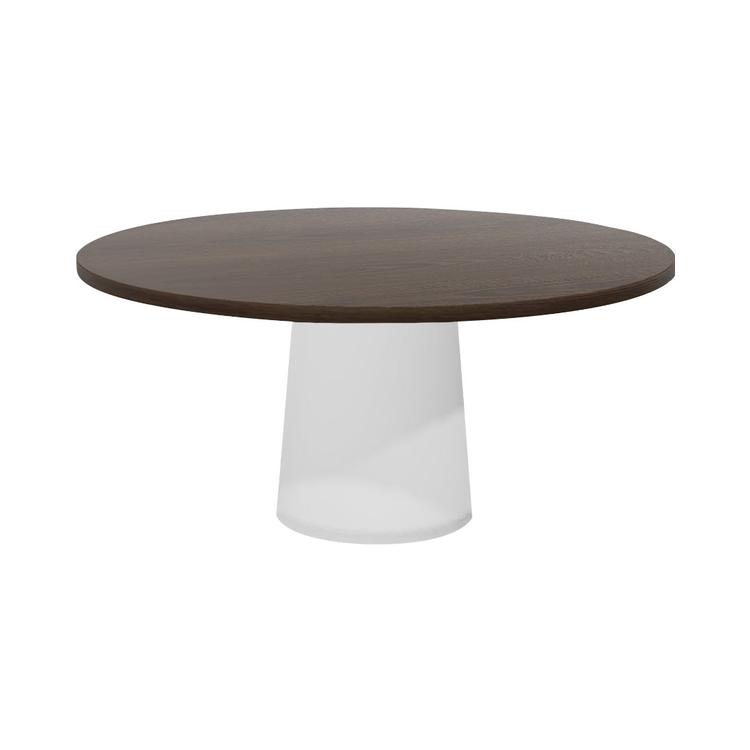 Container Round Table: Extra Large + Cable Feed + Cinnamon Stained + White