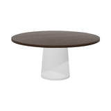Container Round Table: Extra Large + Cable Feed + Cinnamon Stained + White