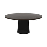 Container Round Table: Extra Large + Cable Feed + Grey stained + Black
