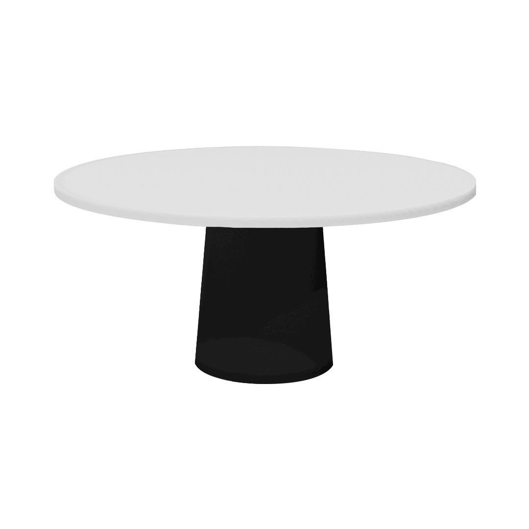 Container Round Table: Extra Large + Cable Feed + Traffic White + Black