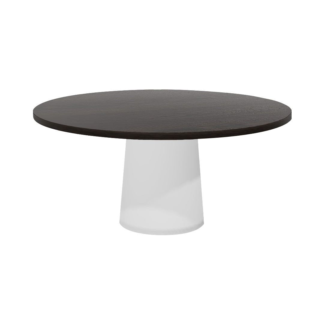 Container Round Table: Extra Large + Cable Feed + Wenge Stained + White