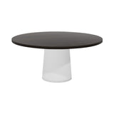 Container Round Table: Extra Large + Cable Feed + Wenge Stained + White
