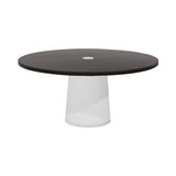 Container Round Table: Extra Large + Cable Feed + Wenge Stained with Hole + White