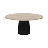 Container Round Table: Extra Large + Cable Feed + White Wash Stained + Black