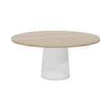 Container Round Table: Extra Large + Cable Feed + White Wash Stained + White