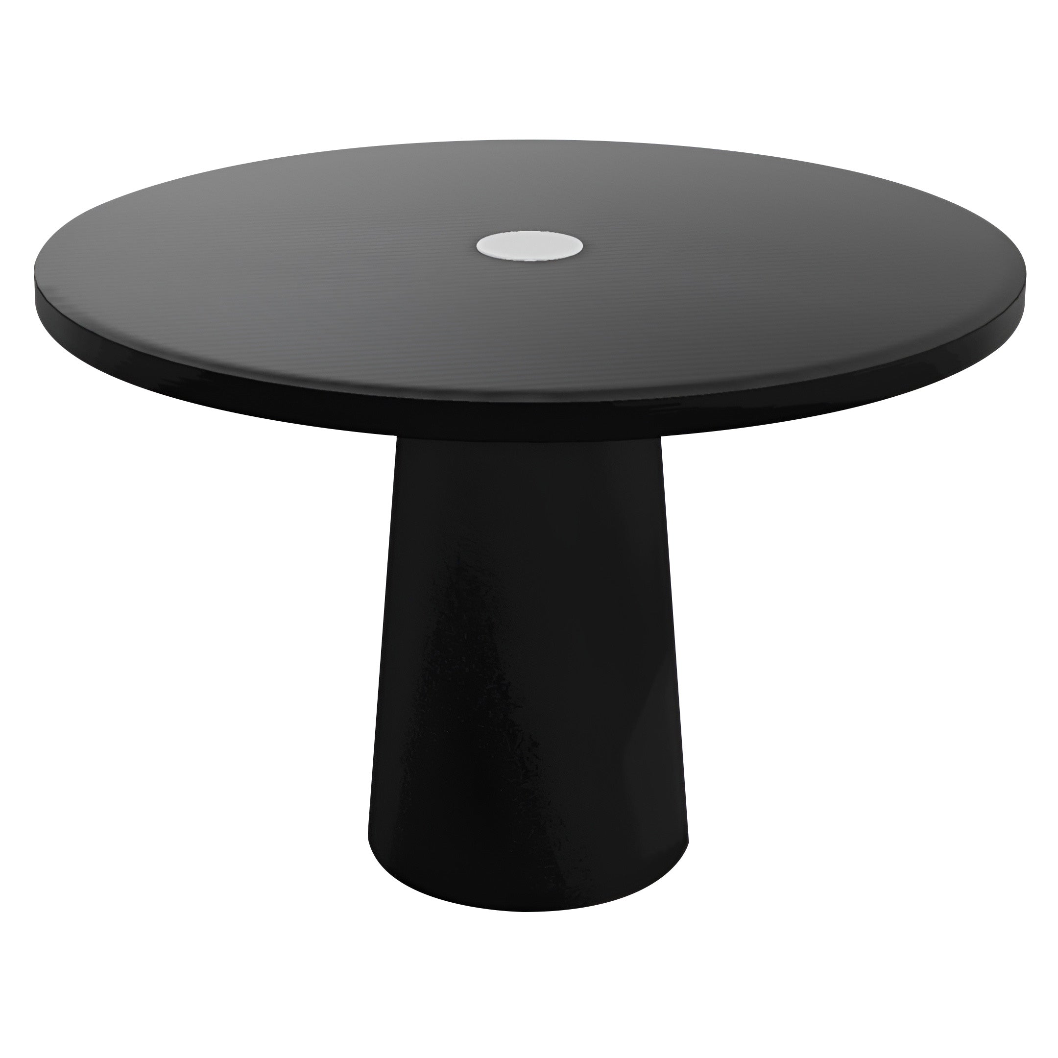 Container Round Table: Medium + Black Stained with Hole + Black