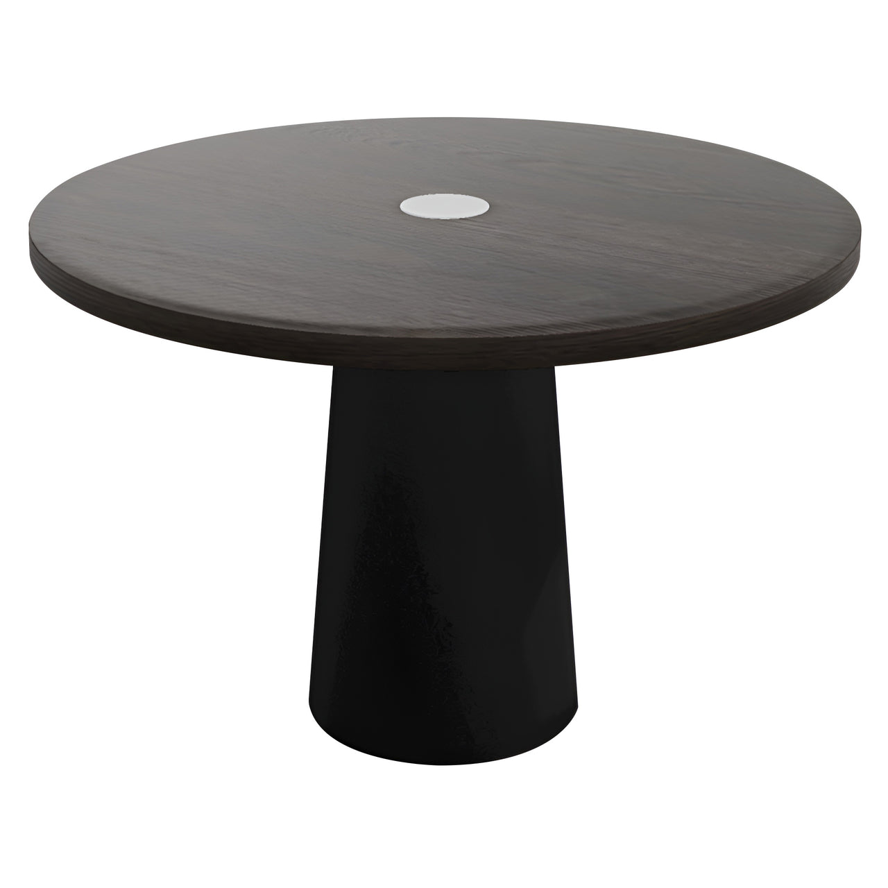 Container Round Table: Medium + Grey Stained with Hole + Black