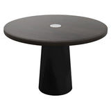 Container Round Table: Medium + Grey Stained with Hole + Black
