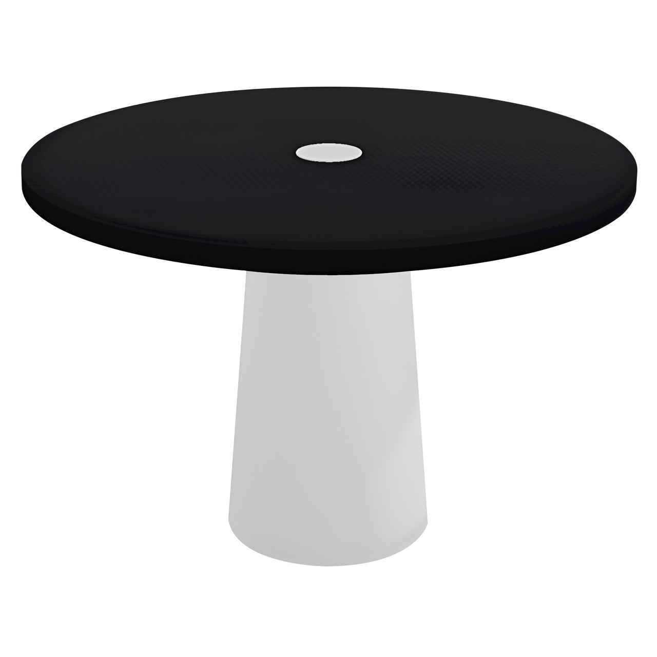 Container Round Table: Medium + Jet Black with Hole + White