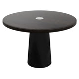 Container Round Table: Medium + Wenge Stained with Hole + Black