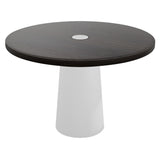 Container Round Table: Medium + Wenge Stained with Hole + White