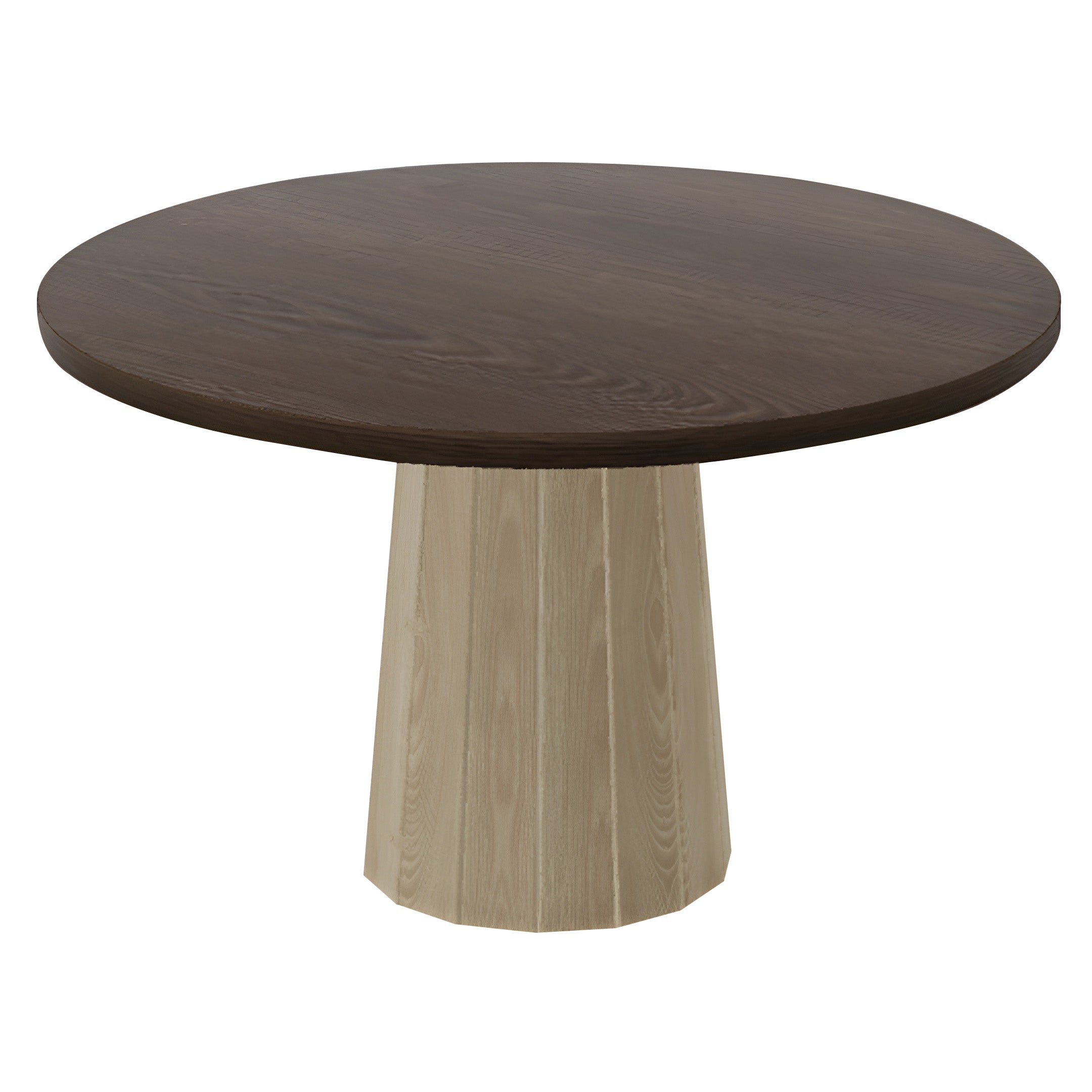 Container Round Table: Medium + Bodhi Cover + Cinnamon Stained + White Wash
