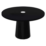 Container Round Table: Medium + Bodhi Cover + Jet Black with Hole + Black