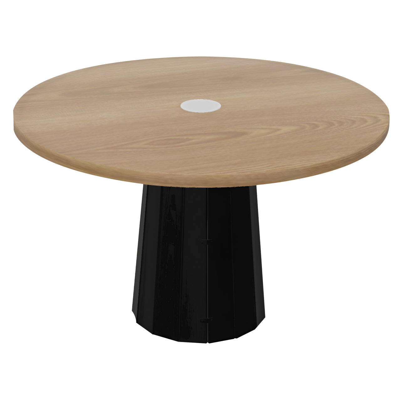 Container Round Table: Medium + Bodhi Cover + Natural Oil with Hole + Black