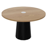 Container Round Table: Medium + Bodhi Cover + Natural Oil with Hole + Black