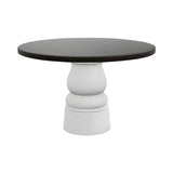 Container Round Table: Medium + New Antiques + Black Stained Oak + White