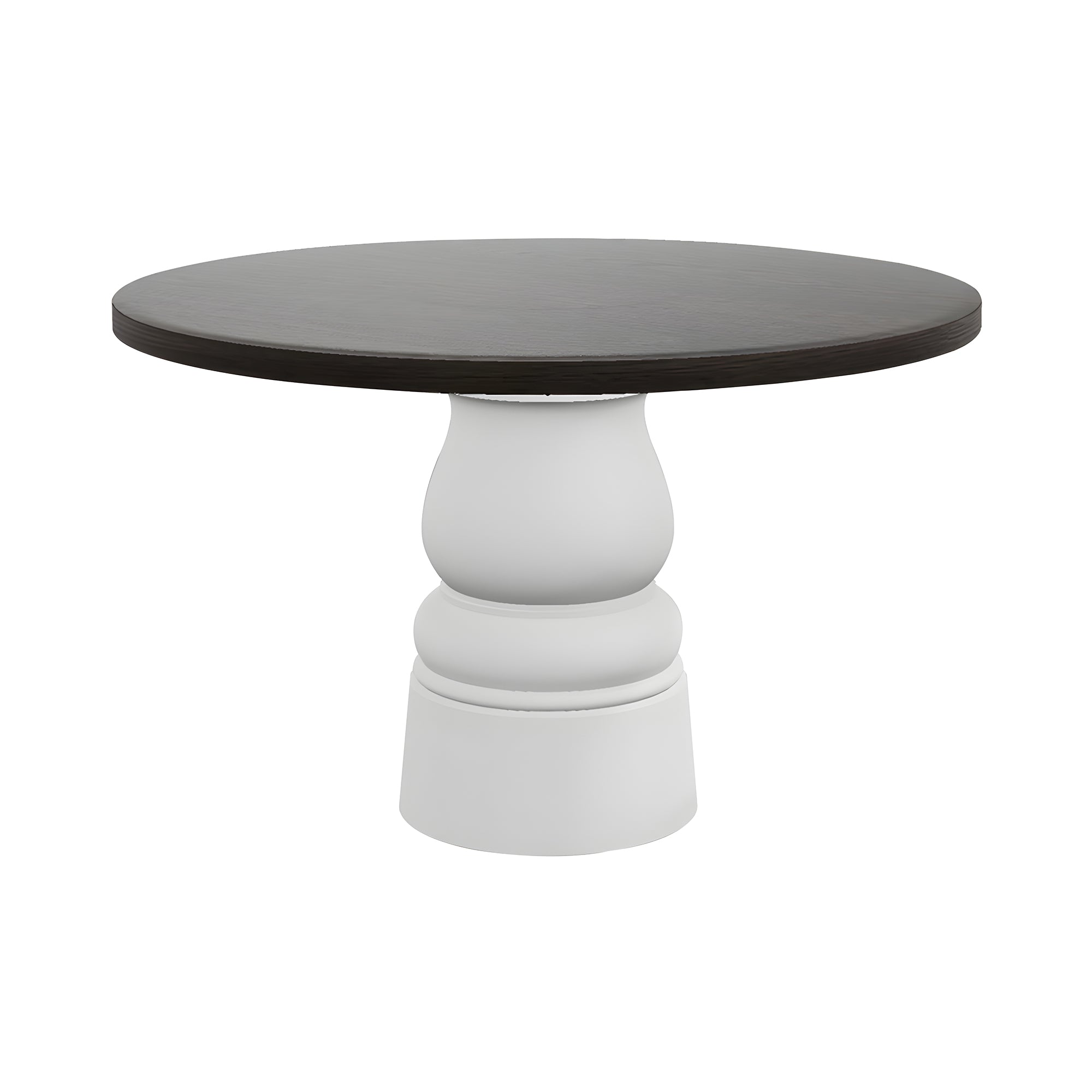 Container Round Table: Medium + New Antiques + Grey Stained + White