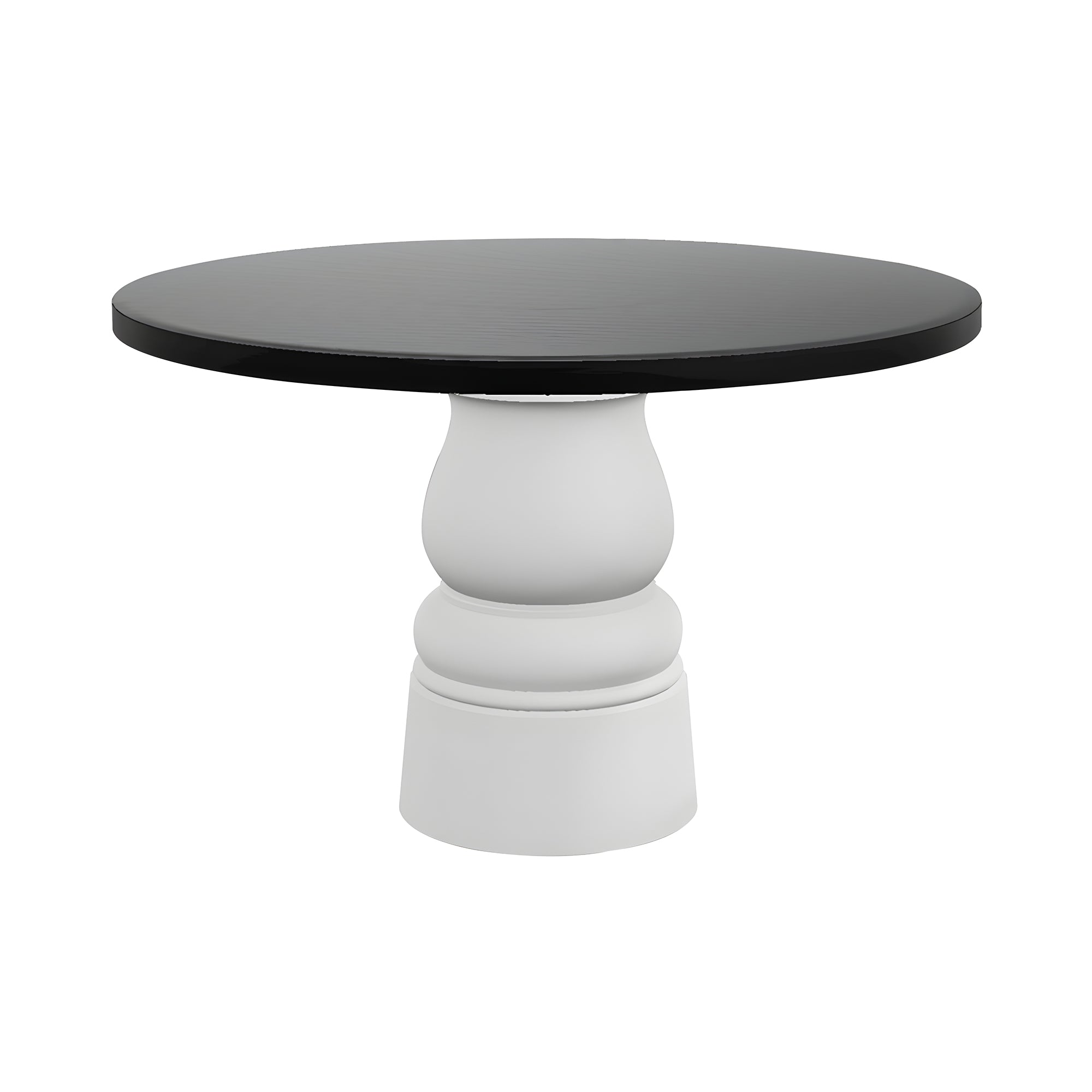 Container Round Table: Medium + New Antiques + Jet Black + White