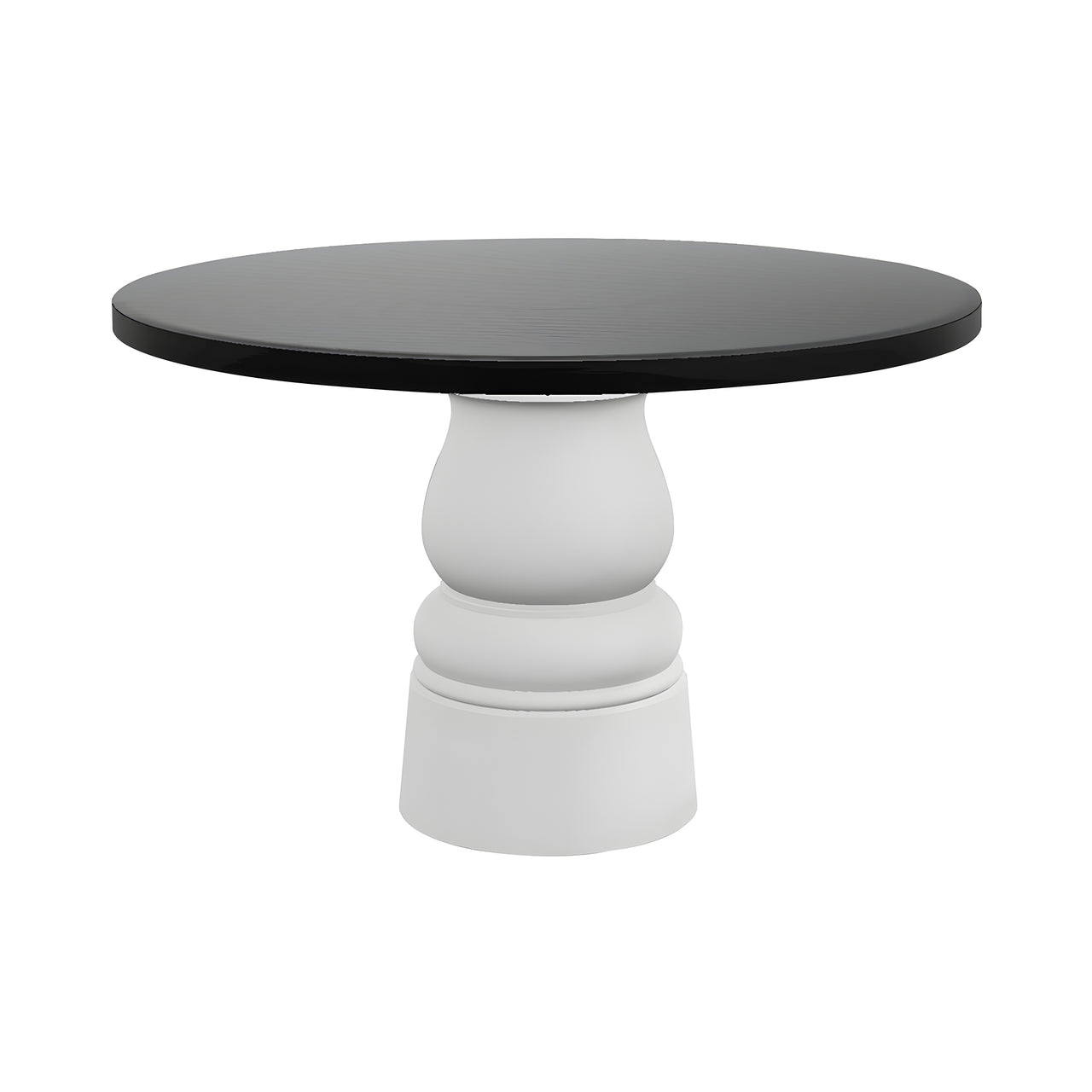 Container Round Table: Medium + New Antiques + Jet Black + White