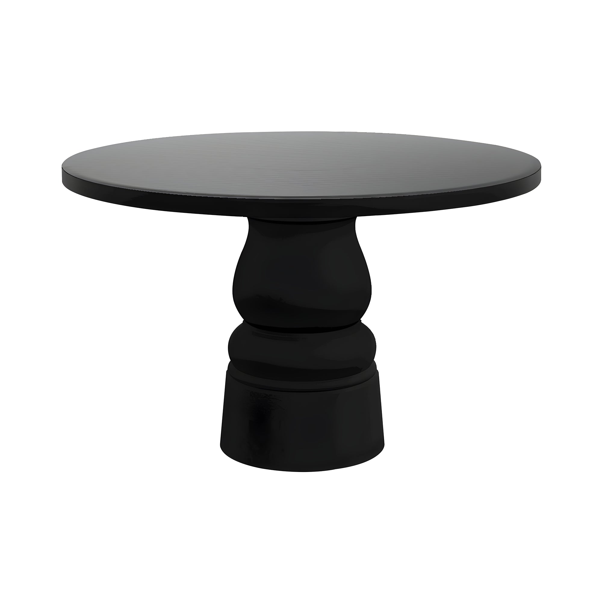 Container Round Table: Medium + New Antiques + Black Stained Oak + Black