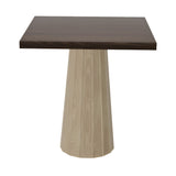 Container Square Table: Small + Bodhi Cover + Cinnamon Stained + White Wash