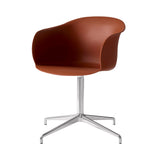 Elefy Chair JH34: Swivel Base + Return + Copper Brown + Polished Aluminum
