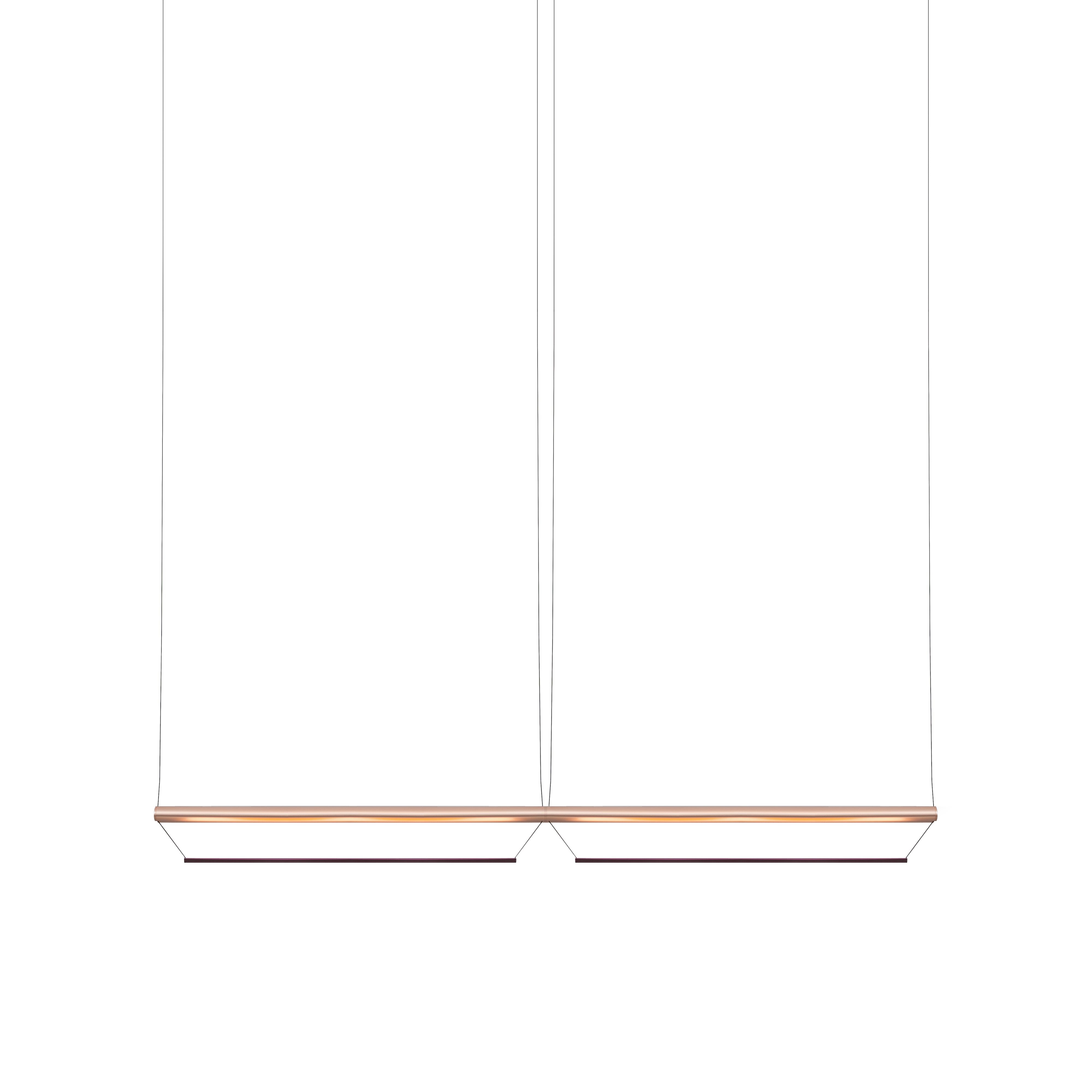 Tier 100 Horizontal Pendant Light: 2H + Anodized Copper + Amethyst