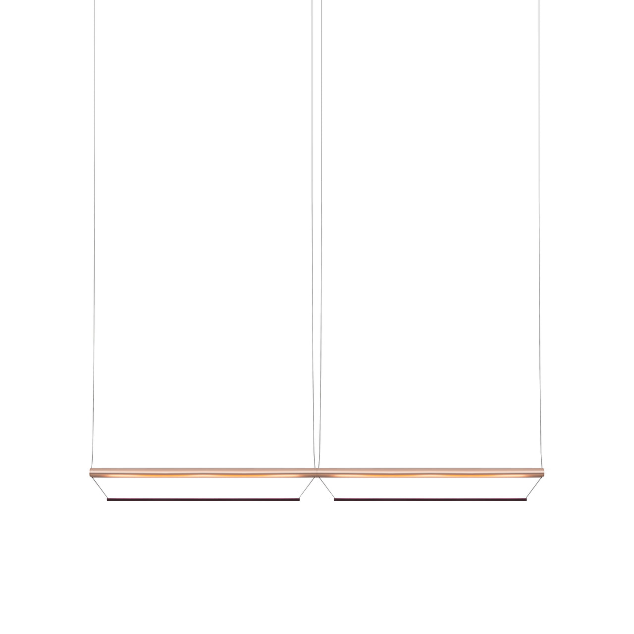 Tier 100 Horizontal Pendant Light: 2H + Anodized Copper + Amethyst