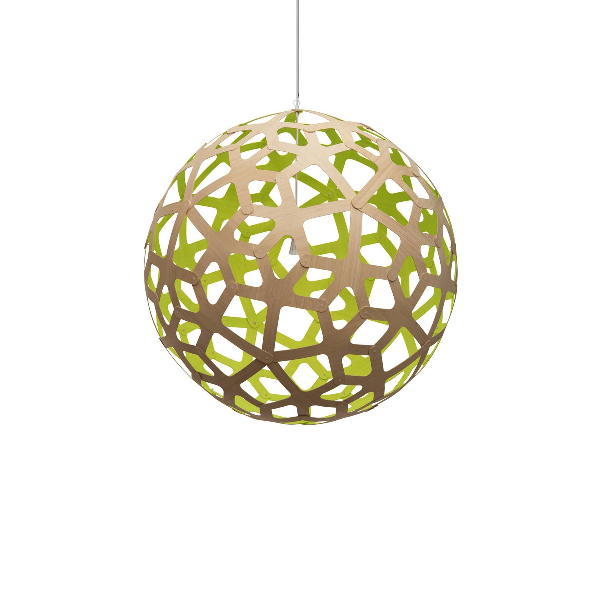 Coral Pendant Light: Extra Large + Bamboo + Lime + White