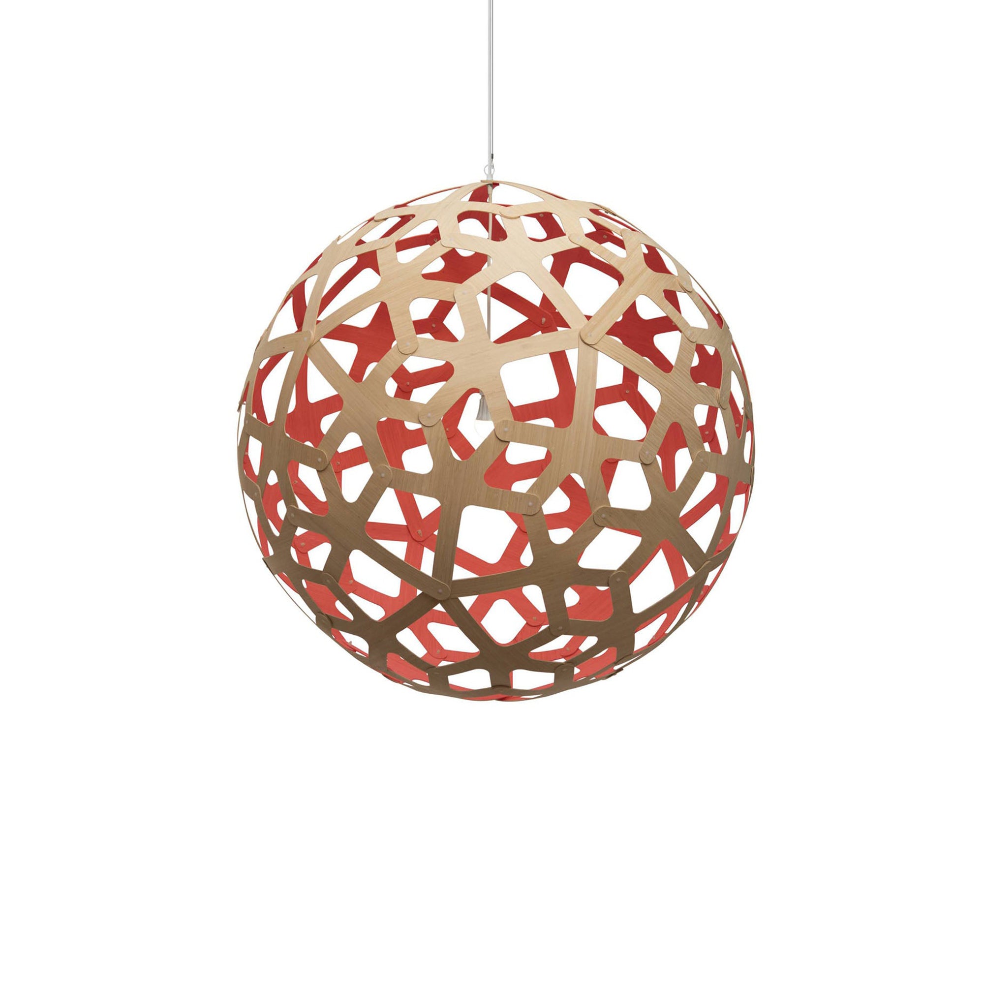 Coral Pendant Light: Extra Large + Bamboo + Red + White