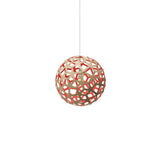 Coral Pendant Light: Extra Small + Bamboo + Red + White