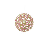 Coral Pendant Light: Medium + Bamboo + Pink + White