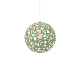 Coral Pendant Light: Medium + Bamboo + Aqua + White