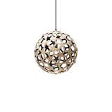 Coral Pendant Light: Medium + Bamboo + Black + Black