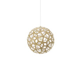 Coral Pendant Light: Small + Bamboo + White + White