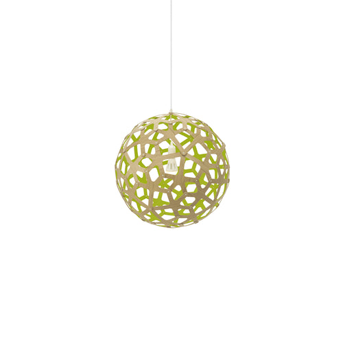 Coral Pendant Light: Small + Bamboo + Lime + White